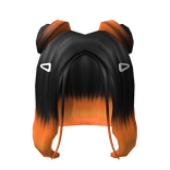 Black To Orange Half Up Spacebuns with Hairclips