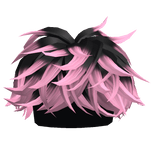 Black To Pink Fluffy Middle Swept Hair