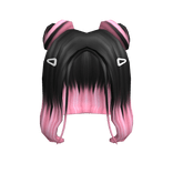 Black To Pink Half Up Spacebuns with Hairclips