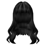 Black Wavy Anime Hair with Bangs