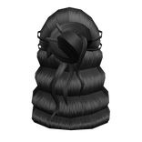 Black wavy hair and bun