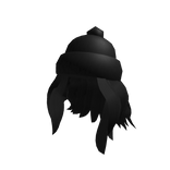 Black Wavy Hair with Beanie