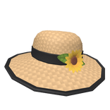 Black Wide Brim Sunflower Straw Hat