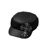 Black Y2K Jewelled Out Cross Cap