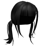 Black Y2K Long Low Pigtails