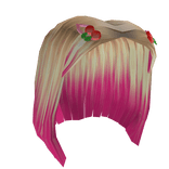 Blonde & Hot Pink Ombre Bob Hair w/ Cherry Clips