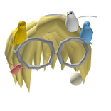 Blonde Hair Silver Circular Glasses Birds Egg