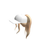 Blonde High Pony w/  White Baseball Cap