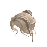 Blonde Messy Bun With Curtain Bangs