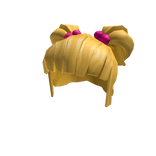 Blonde Pigtails with Pink Ties