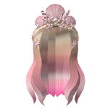 Blonde-Pink Ombre Mermaid Hair With Pink Crown