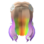 Blonde To Rainbow Cottagecore Floral Hair