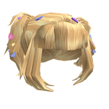 Blonde Wavy Pigtails w Kawaii Clips