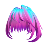 Blue & Pink Short Fluffy Anime Hair
