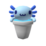 Blue Axolotl in a cup