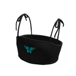 🦋 Blue Butterfly Y2K Crop Top - Black