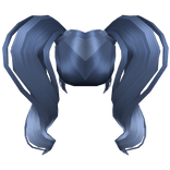 Blue Curly Pigtails