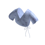 Blue Floral Spring Tied Crop Top 