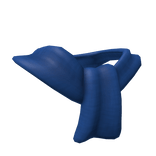 Blue Folded Over Scarf
