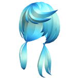 Blue Loose Anime Pigtails