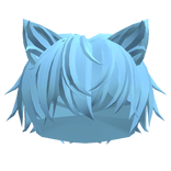 Blue Messy Cat Boy Hair