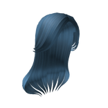 Blue Messy Swept Curtain Bangs