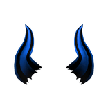 Blue Neon Outline Horns