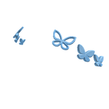 Blue Trendy Butterfly Hair Clips
