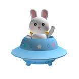 Blue UFO Bunny