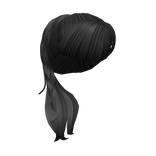 Braided Side-Ponytail w/ Bangs (Black)