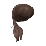 Braided Side-Ponytail w/ Bangs (Brown)