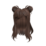 Brown Anime Hair w/ Buns +  Bangs