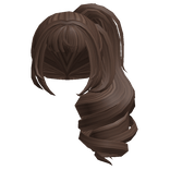 Brown Anime Messy Curly Ponytail