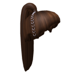 Brown Celebrity High Ponytail with Hair Rings