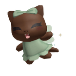 Brown Fairy Kitty with Green Dress