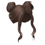 Brown Loose Wavy Space Buns