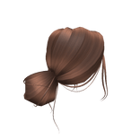 Brown Low Messy Bun With Bangs