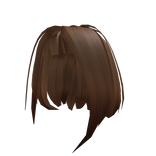Brown short hair w/ thin bangs