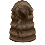 Brown wavy hair and bun