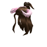 Brunette Floral Ponytail with Horn🌸