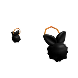 Bunny Puff Pom Earrings Black
