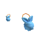 Bunny Puff Pom Earrings Blue