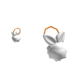 Bunny Puff Pom Earrings White