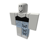 Butterfly cute jeans crop top set black emo y2k