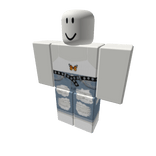 Butterfly top & distressed belted jean