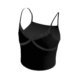 Cami Top Black - Grey Trim