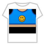 Camisa azul com sorriso amarelo