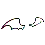 Cartoony Rainbow Devil Wings