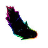 Cartoony Rainbow Outline Spiked Floof Tail