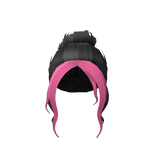 Casual Messy Bun Black And Pink